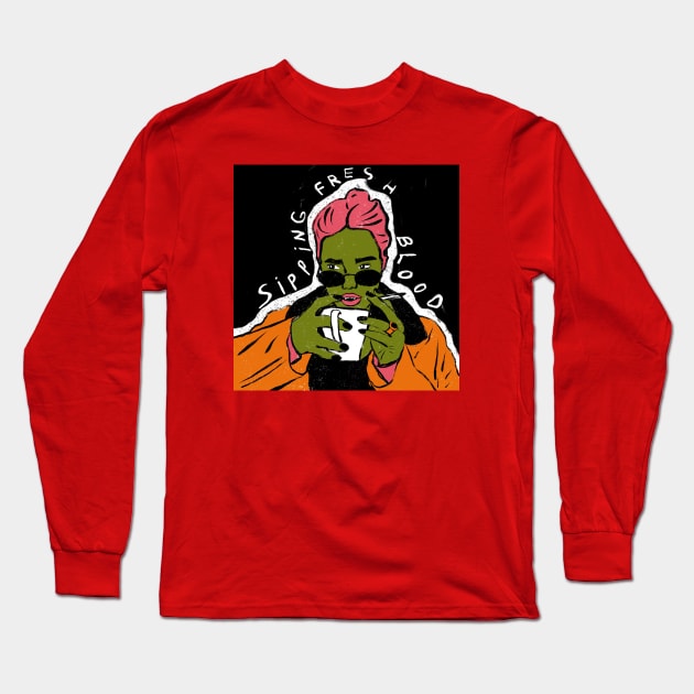 Vampire Millenial Long Sleeve T-Shirt by gnomeapple